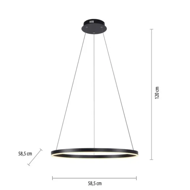 LED Pendelleuchte anthrazit rund Ø60cm dimmbar Switchmo warmweiß