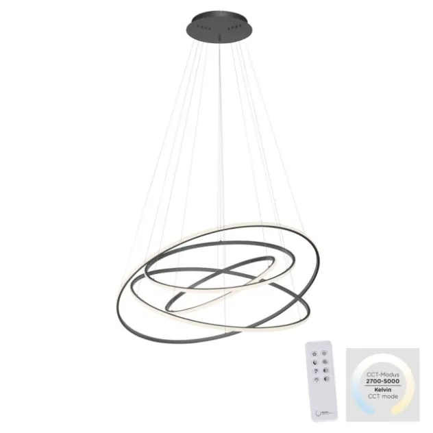 LED Pendelleuchte anthrazit dimmbar CCT Memoryfunktion höhenverstellbar