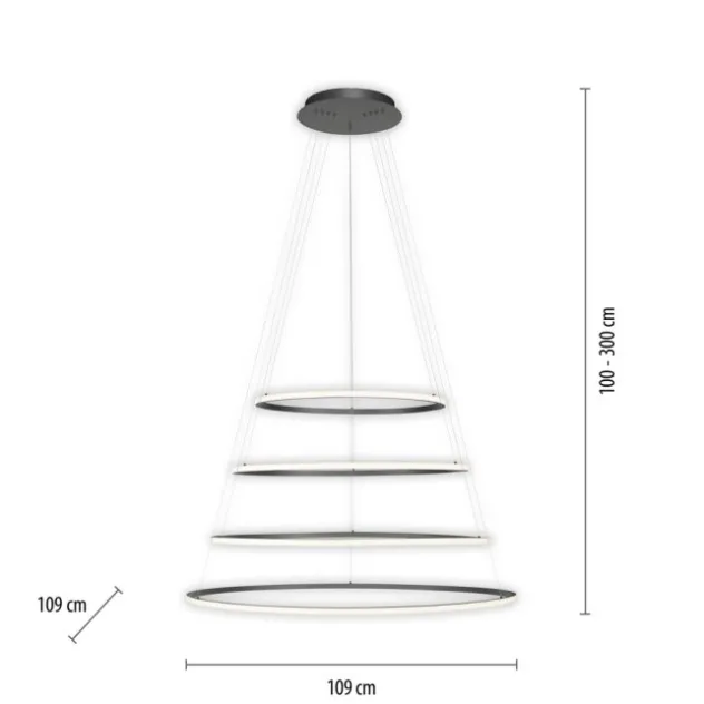 LED Pendelleuchte anthrazit dimmbar CCT Memoryfunktion höhenverstellbar