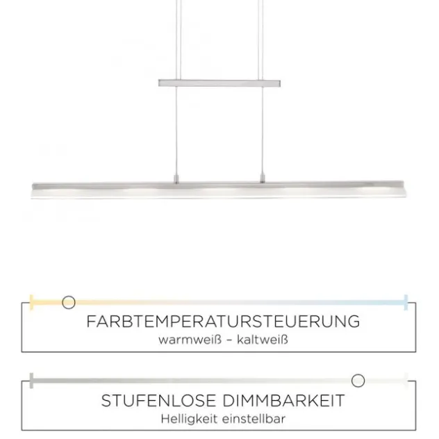 LED Pendelleuchte, dimmbar Farbtemperatursteuerung Sensordimmer