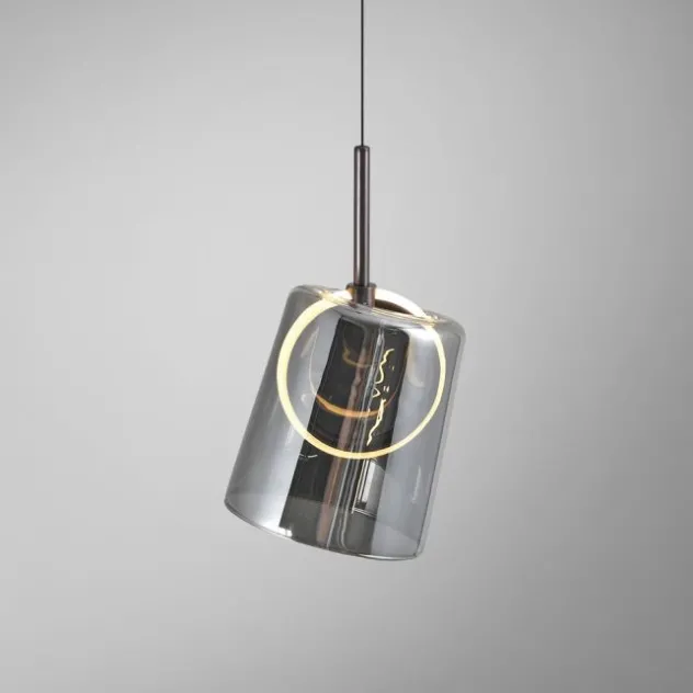 LED Pendelleuchte 1 flammig Metallfarbe Kaffee-Rauchfarben Lift