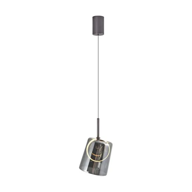 LED Pendelleuchte 1 flammig Metallfarbe Kaffee-Rauchfarben Lift