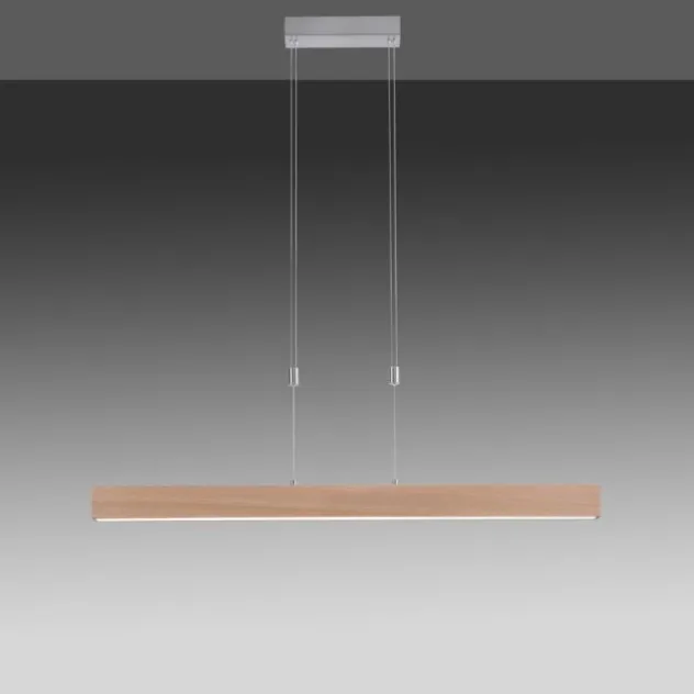 LED-Pendelleuchte, Holzdekor, höhenverstellbar, CCT-Farbmanagement, dimmbar