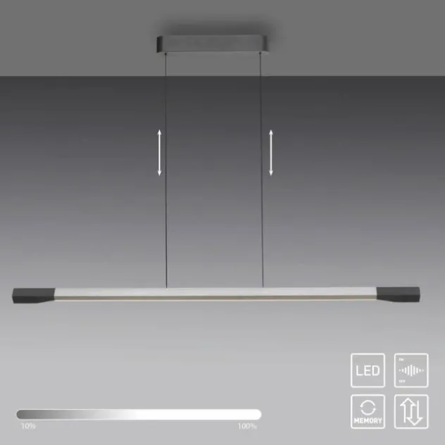 LED Pendelleuchte HOOP aluminium anthrazit höhenverstellbar dimmbar