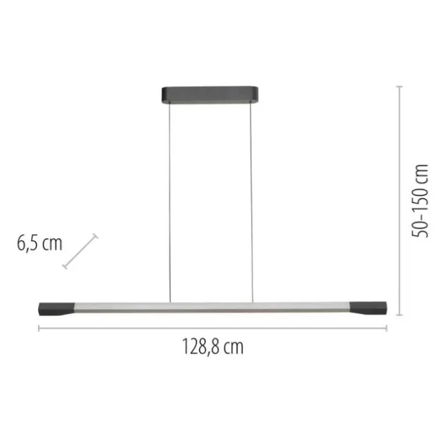 LED Pendelleuchte HOOP aluminium anthrazit höhenverstellbar dimmbar