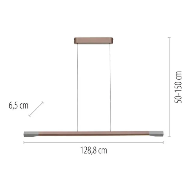 LED Pendelleuchte HOOP Kaffee Farbe dimmbar höhenverstellbar per Lift