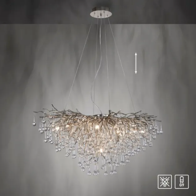LED Pendelleuchte ICICLE Pendellampe silberfarbig ICICLE Lichtspiel