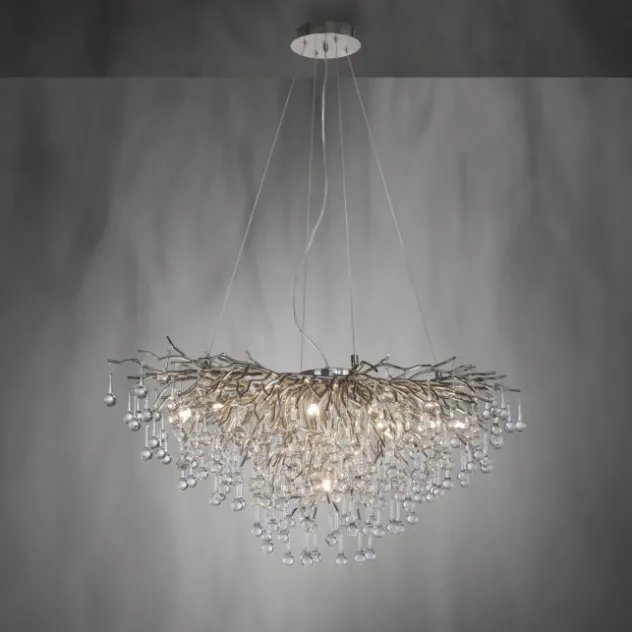 LED Pendelleuchte ICICLE Pendellampe silberfarbig ICICLE Lichtspiel