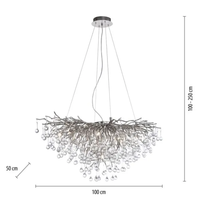 LED Pendelleuchte ICICLE Pendellampe silberfarbig ICICLE Lichtspiel