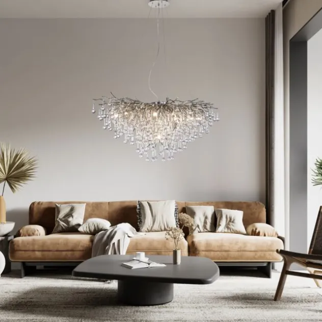 LED Pendelleuchte ICICLE Pendellampe silberfarbig ICICLE Lichtspiel