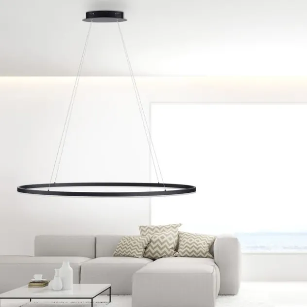 LED Pendelleuchte oval 56x56 anthrazit dimmbar Memoryfunktion
