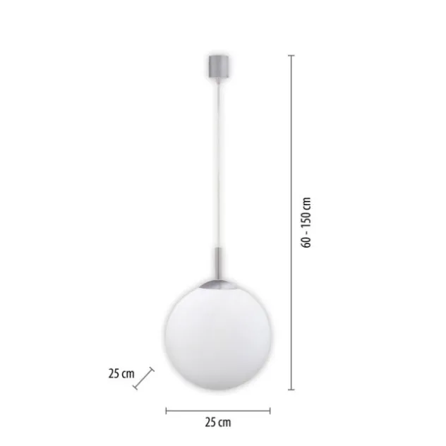 LED Pendelleuchte Smarthome D=25 silber dimmbar App Fernbedienung