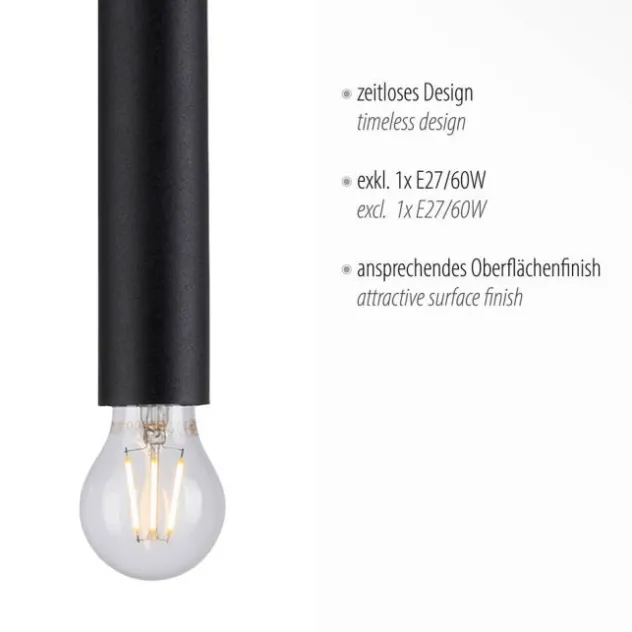 LED Pendelleuchte, zeitlos, schwarz, Innenleuchte,1 flammige Pendellampe