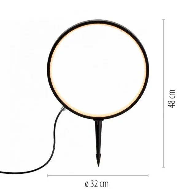 LED Spießleuchte D=32cm schwarz IP65 Schutz Timerfunktion Gartenlampe