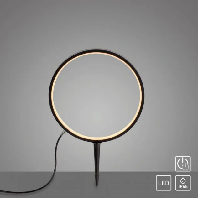 LED Spießleuchte D=32cm schwarz IP65 Schutz Timerfunktion Gartenlampe