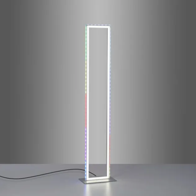 LED Stehleuchte silber farbig Fußschalter dimmbar Sidelight RGB Rainbow