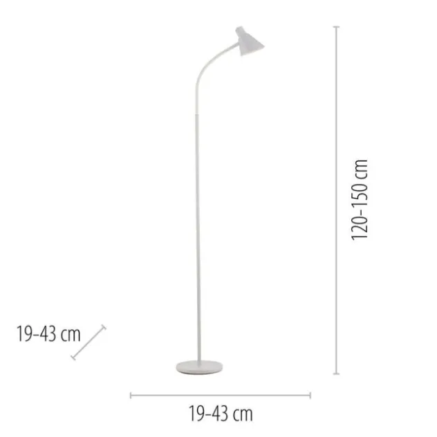 LED Stehleuchte weiß mit Schalter flexible verstellbar Arbeitsplatzleuchte