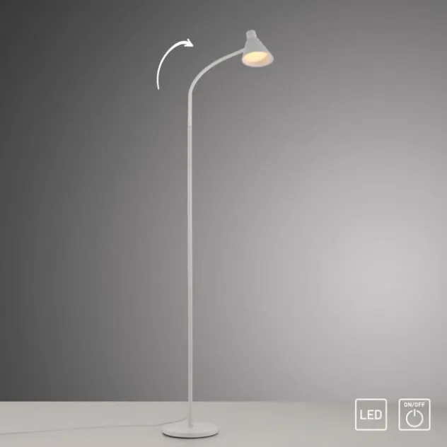 LED Stehleuchte weiß mit Schalter flexible verstellbar Arbeitsplatzleuchte