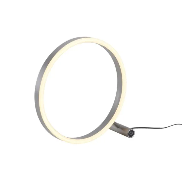 LED Tischlampe aluminium rund Ø30cm Touchdimmer Switchmo warmweiß Licht