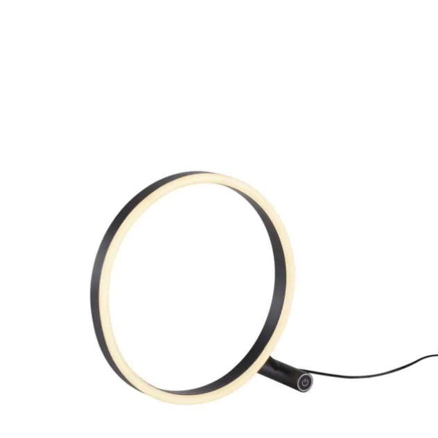 LED Tischlampe anthrazit rund Ø30cm Touchdimmer Switchmo warmweiß Licht
