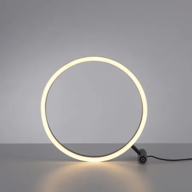 LED Tischlampe anthrazit rund Ø30cm Touchdimmer Switchmo warmweiß Licht