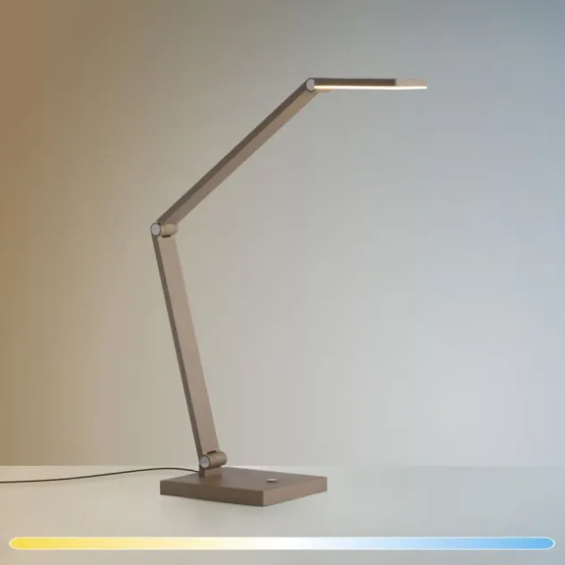 LED Tischleuchte SAMSKY, bronce, dimmbar, Touchdimmer, höhenverstellbar, Memoryfunktion
