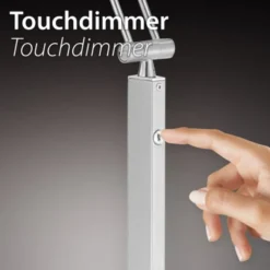 LED Tischleuchte, schwarz, QI-Ladefunktion, Touchdimmer, CCT