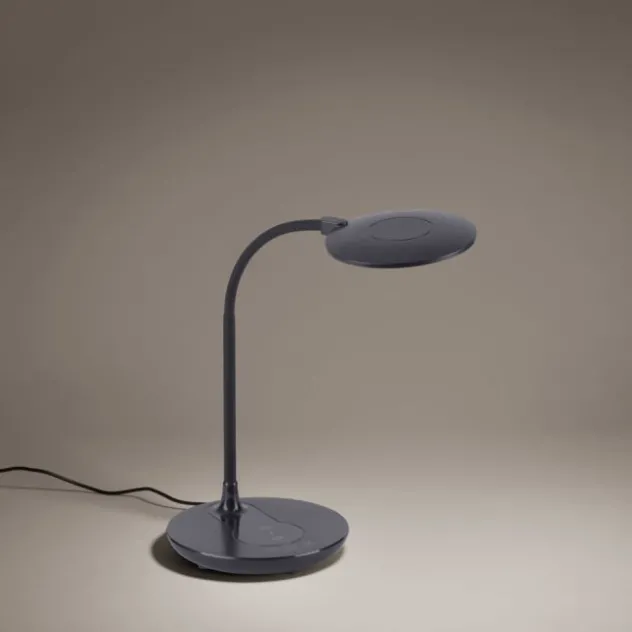 LED-Tischleuchte, schwarz, stufenlos Dimmbar, CCT, inkl. Ladestation für Smartphone