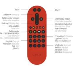 LED-Tischleuchte, weiß, Stoff, dimmbar, Fernbedienung, App