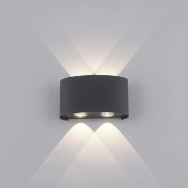 LED Wandlampe 4 flammig anthrazit farbig Außenlampe Innenlampe dekorativ
