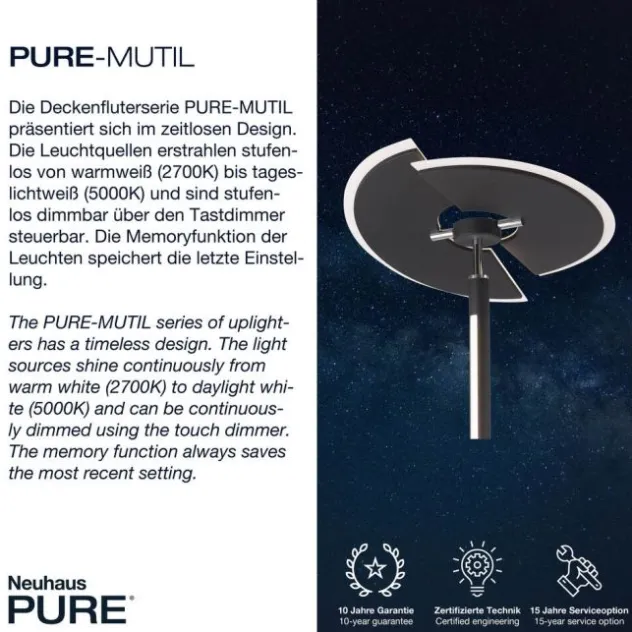 Neuhaus PURE® Led Deckenfluter / Stehleuc PURE Mutil graphite Leselicht dimmbar