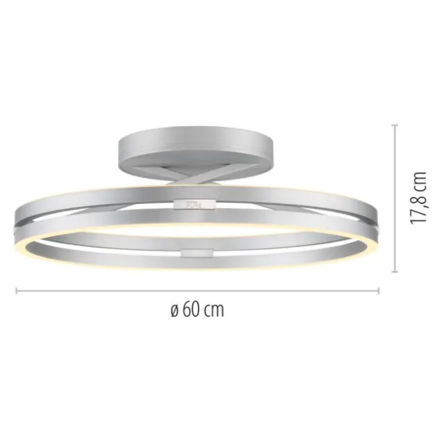 Neuhaus PURE® LED Deckenleuchte PURE Loop, stone (alu), Fernbedienung