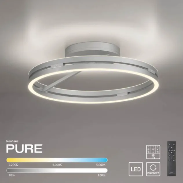Neuhaus PURE® LED Deckenleuchte PURE Loop, stone (alu), Fernbedienung