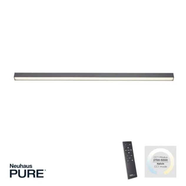 Neuhaus PURE® LED Deckenleuchte PURE Lines Straight graphite dimmbar