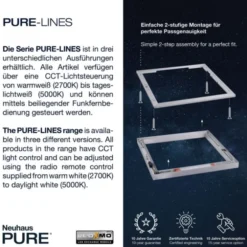 Neuhaus PURE® LED Deckenleuchte PURE Lines Square graphite 55x55cm CCT dimmbar