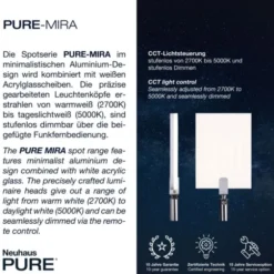 Neuhaus PURE® LED Deckenstrahler PURE Mira, diamond (alu), 6-flammig, dimmbar, CCT
