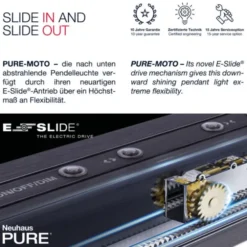 Neuhaus PURE® LED Pendelleuchte PURE Moto e-SLIDE® platin (grau)