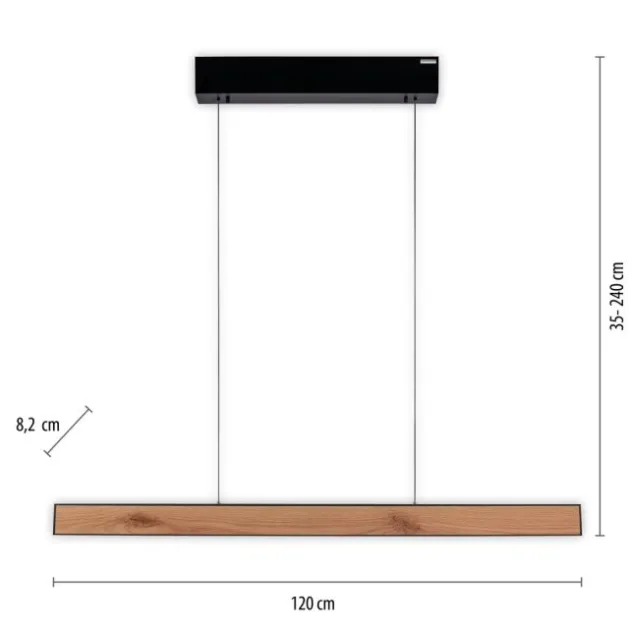 Neuhaus PURE® LED Pendelleuchte PURE E-Motion oak/black pearl