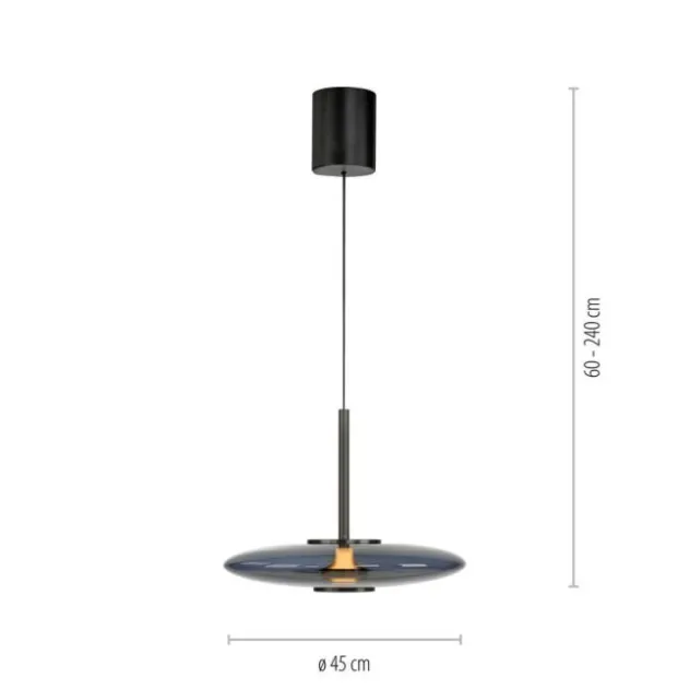 Neuhaus PURE® LED Pendelleuchte PURE E-Vitrum, platin (grau), höhenverstellbar