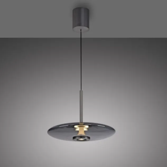 Neuhaus PURE® LED Pendelleuchte PURE E-Vitrum, platin (grau), höhenverstellbar