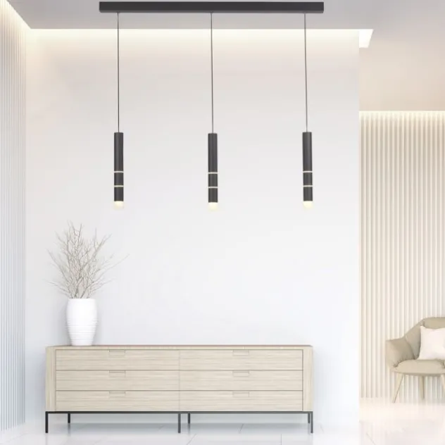 Neuhaus PURE® LED Pendelleuchte PURE Vega, schwarz, 3-flammig, mit Lichtmodi