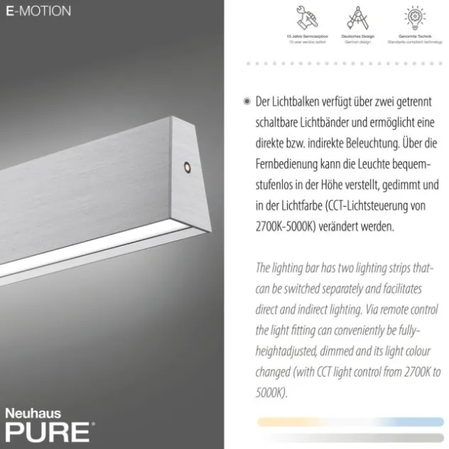 Neuhaus PURE® LED Pendelleuchte PURE E-Motion diamond (alu)