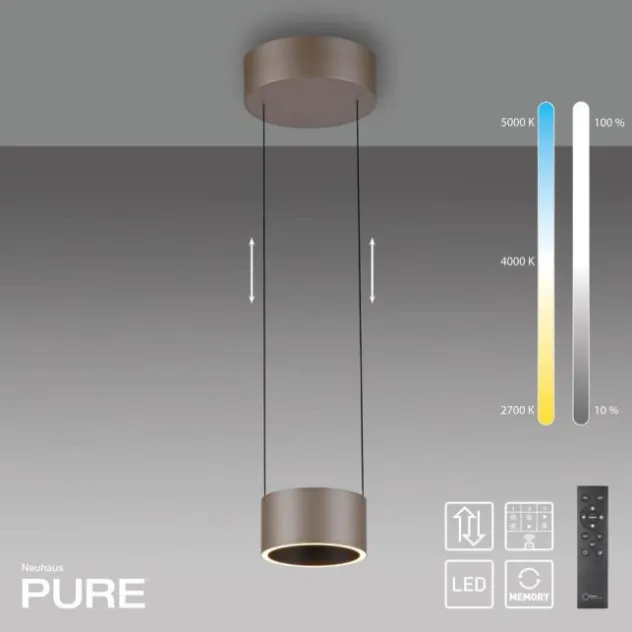 Neuhaus PURE® LED Pendelleuchte PURE Clipse, bronce, Fernbedienung, dimmbar