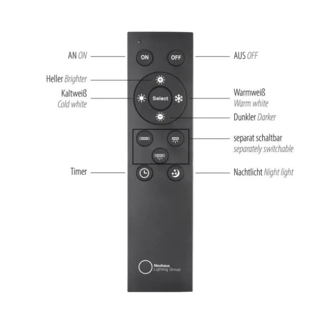 Neuhaus PURE® LED Pendelleuchte PURE Clipse, bronce, Fernbedienung, Comfort Lift