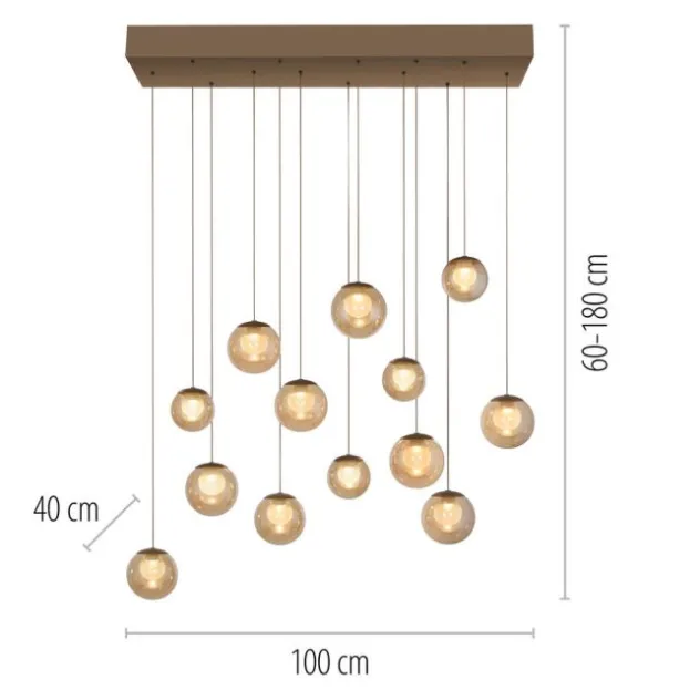 Neuhaus PURE® LED Pendelleuchte PURE Popup, bronce, 13-flammig