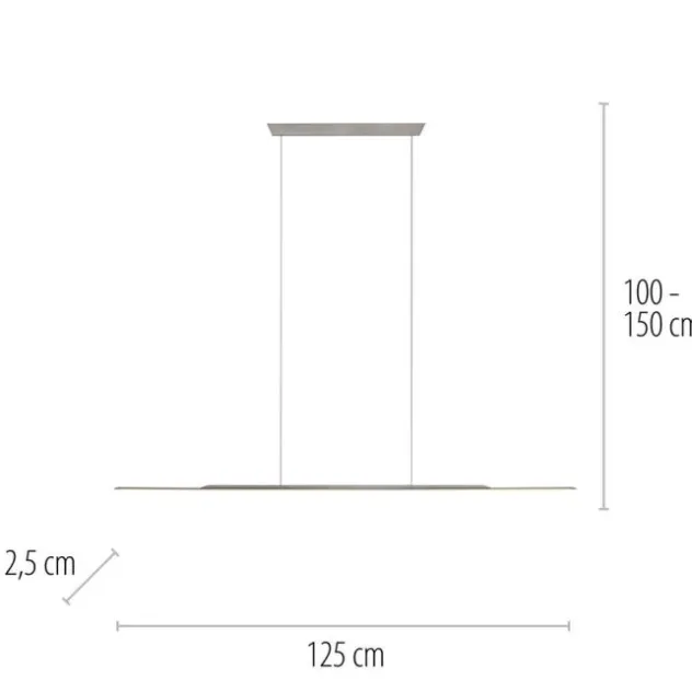 Neuhaus PURE® LED Pendelleuchte PURE Surface, platin (grau) 125x25 höhenverstellbar