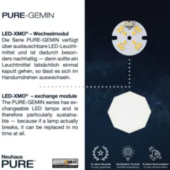 Neuhaus PURE® LED Pendelleuchte PURE Gemin, aluminium gebürstet, 10-flammig