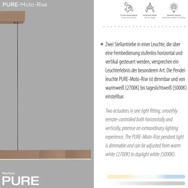 Neuhaus PURE® LED Pendelleuchte PURE Moto-Rise, bronce