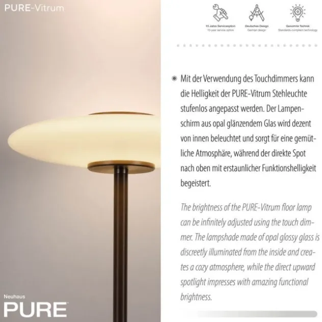 Neuhaus PURE® LED Stehleuchte PURE Vitrum, dark-metal brown