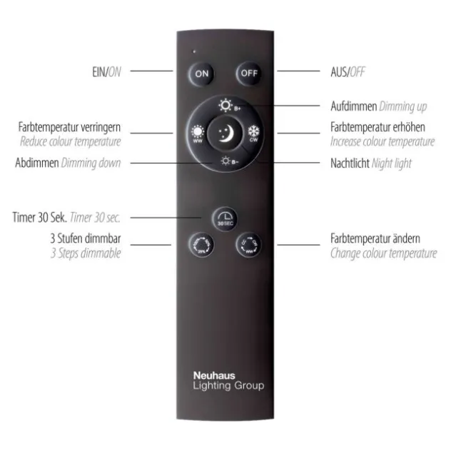 Neuhaus PURE® LED Wandleuchte PURE Mira, diamond (alu), drehbar,dimmbar